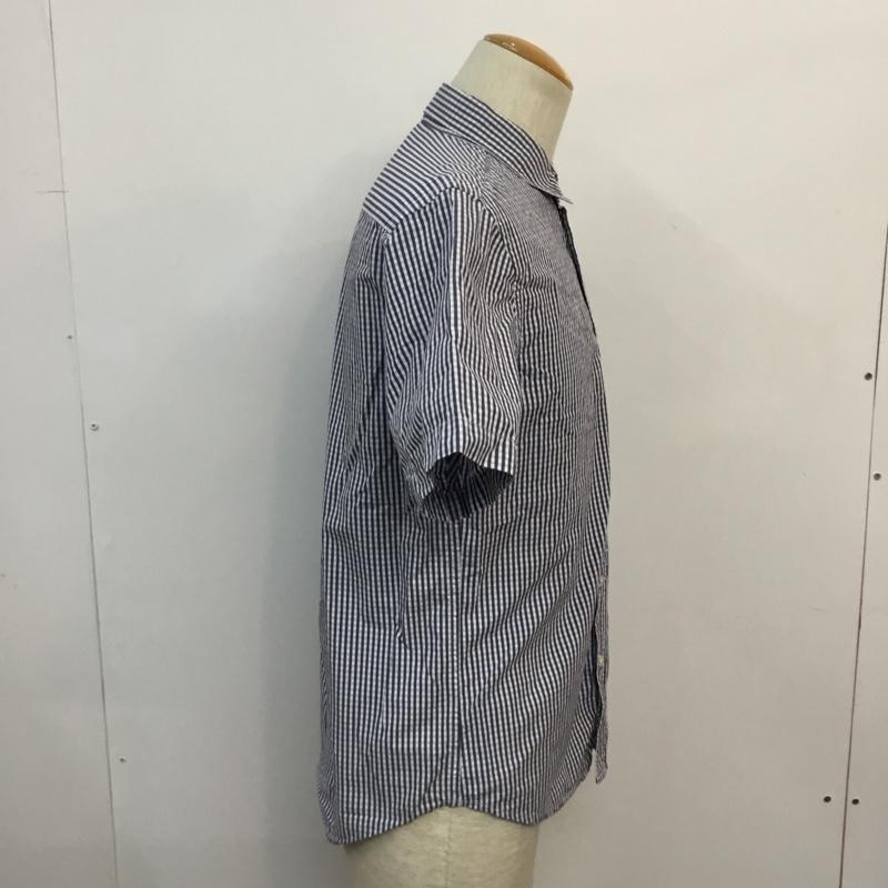 ザ ファーストフロアナノユニバース THE 1st Floor nano universe シャツ、ブラウス 半袖 チェック 胸ポケット L チェック 白 / ホワイト / X 紺 / ネイビー / X 水色 / ライトブルー / メンズ USED 古着 中古 10046325