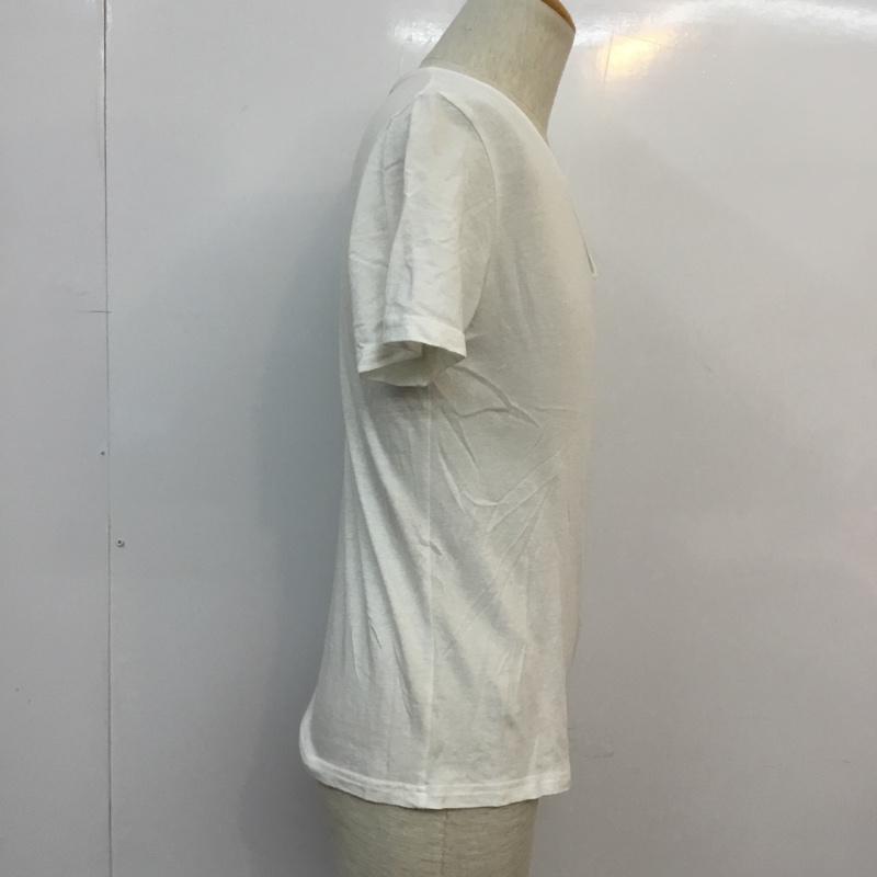 ステュディオス STUDIOUS カットソー 半袖 Vネック M 無地 白 / ホワイト / メンズ USED 古着 中古 10046452