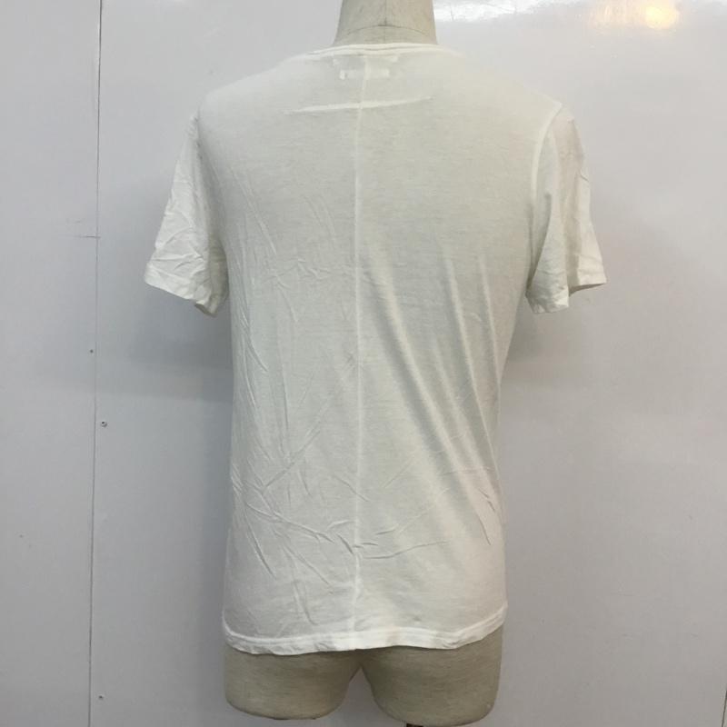 ステュディオス STUDIOUS カットソー 半袖 Vネック M 無地 白 / ホワイト / メンズ USED 古着 中古 10046452