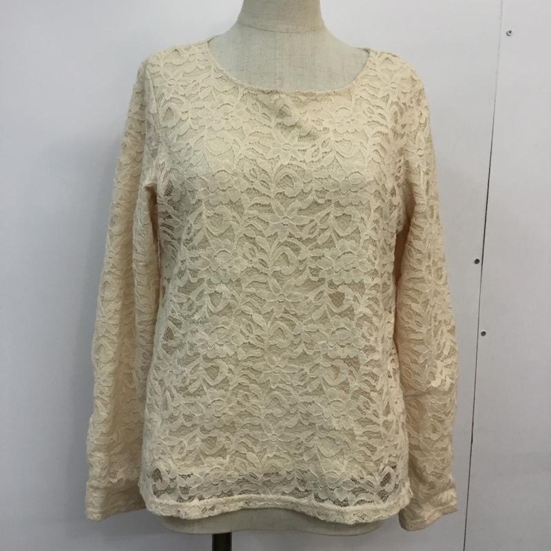 インデックス index カットソー 長袖 M レース柄 アイボリー / アイボリー /  レディース USED 古着 中古 10046511