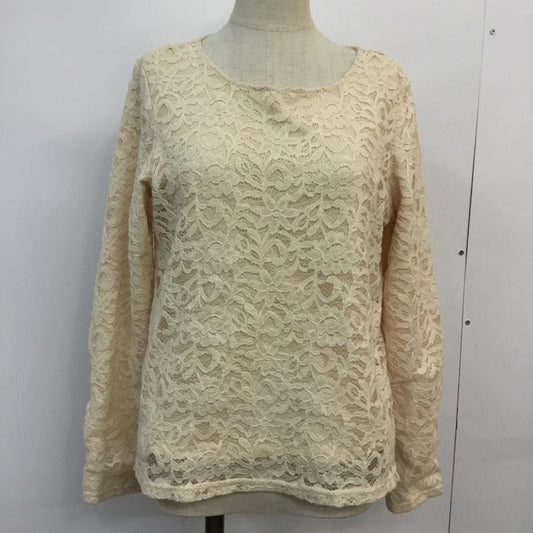インデックス index カットソー 長袖 M レース柄 アイボリー / アイボリー /  レディース USED 古着 中古 10046511