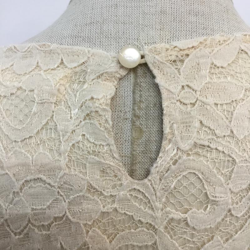 インデックス index カットソー 長袖 M レース柄 アイボリー / アイボリー /  レディース USED 古着 中古 10046511