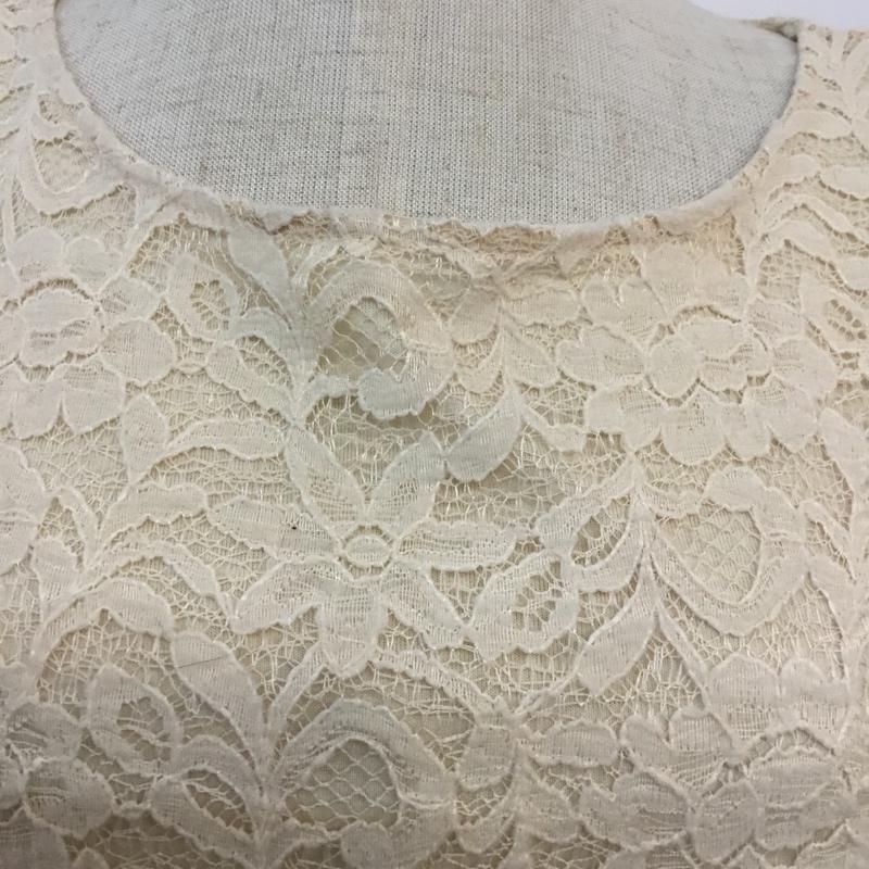インデックス index カットソー 長袖 M レース柄 アイボリー / アイボリー /  レディース USED 古着 中古 10046511