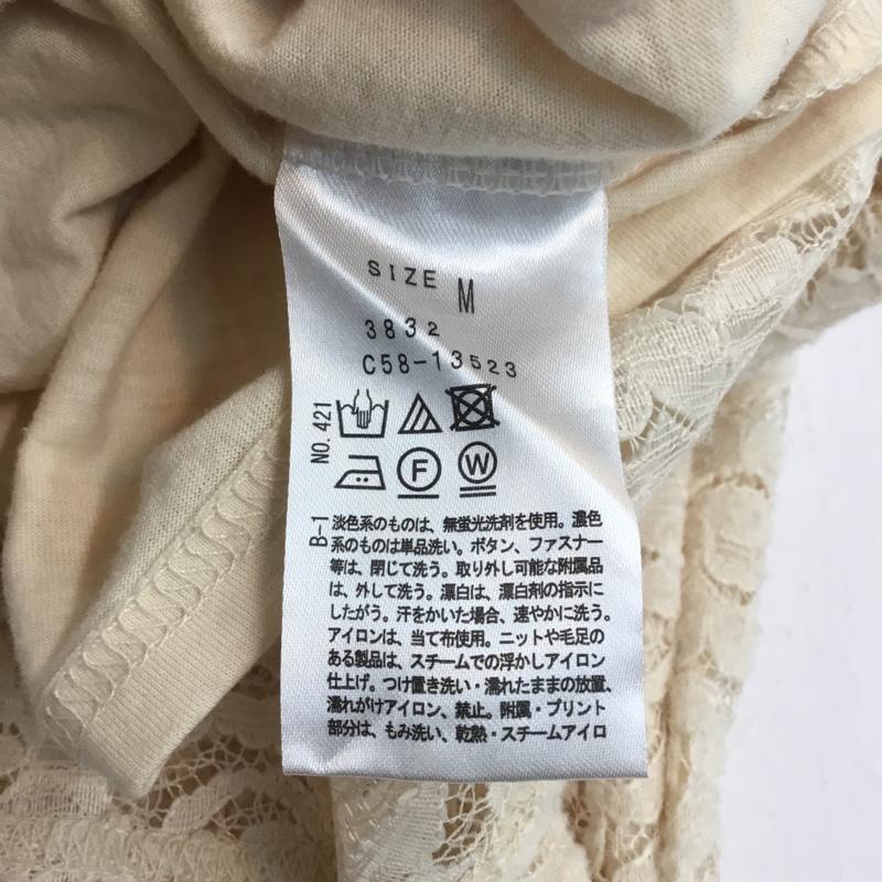 インデックス index カットソー 長袖 M レース柄 アイボリー / アイボリー /  レディース USED 古着 中古 10046511