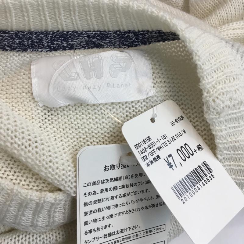 レジーハジープラネット LAZYHAZYPLANET ニット、セーター 半袖 サマーニット タグ付き M 無地 オフホワイト / オフホワイト / メンズ USED 古着 中古 10046524