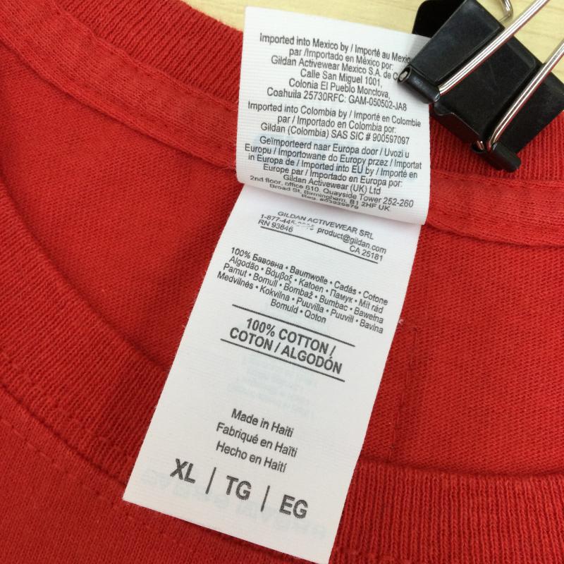 タンタン TANG TANG Tシャツ 半袖 × エレキコミック やついいちろう Live Tee XL ロゴ、文字 赤 / レッド / メンズ USED 古着 中古 10046665