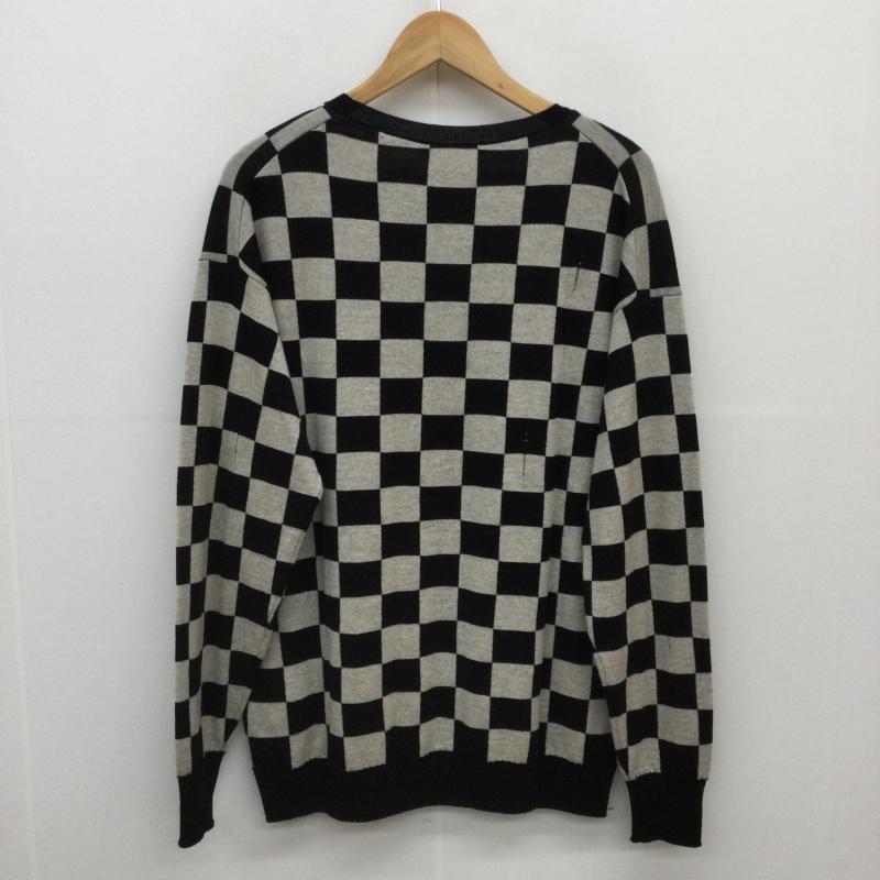マークジェイコブス MARCJACOBS ニット、セーター 長袖 バッファローチェックダメージ加工ニット Ron Herman L チェック X ダメージ加工 白 / ホワイト / X 黒 / ブラック / メンズ USED 古着 中古 10046666