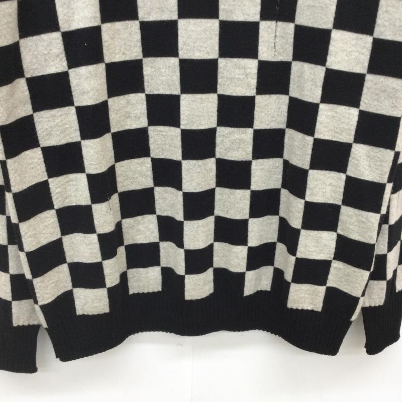 マークジェイコブス MARCJACOBS ニット、セーター 長袖 バッファローチェックダメージ加工ニット Ron Herman L チェック X ダメージ加工 白 / ホワイト / X 黒 / ブラック / メンズ USED 古着 中古 10046666