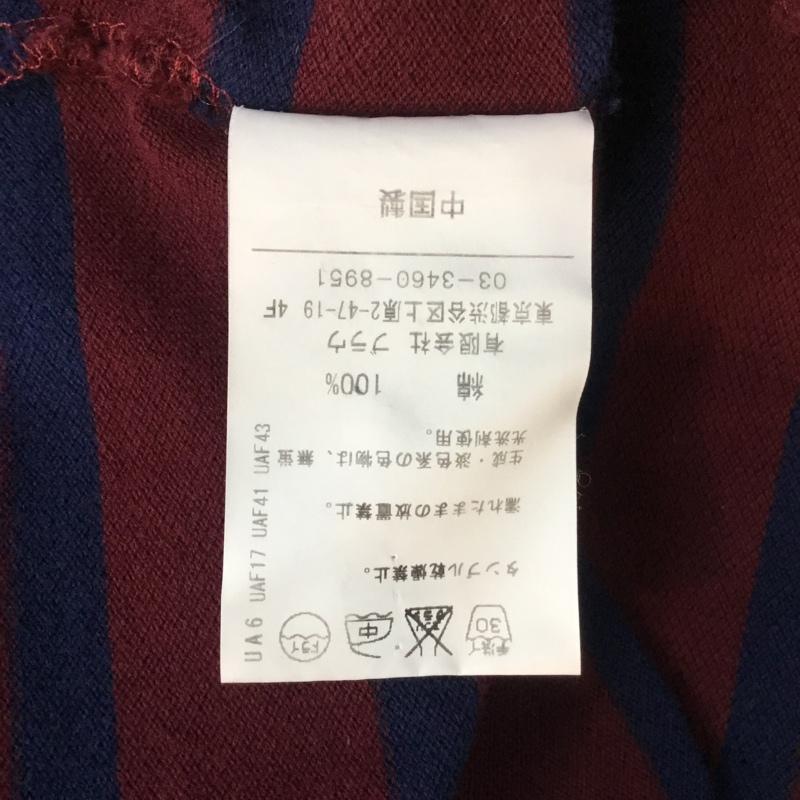 グリーンレーベルリラクシング green label relaxing ポロシャツ 半袖 ボーダー ボタン付き M 無地 X ボーダー柄 えんじ / ワインレッド / メンズ USED 古着 中古 10046687