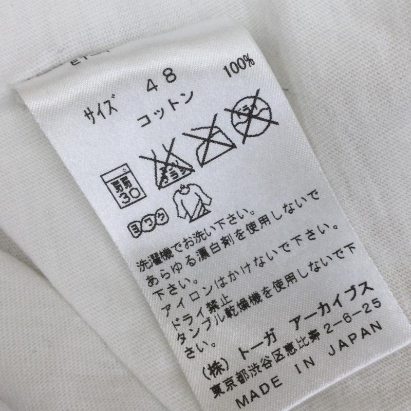 トーガ TOGA Tシャツ 半袖 48 プリント 白 / ホワイト / X 黒 / ブラック / メンズ USED 古着 中古 10046760