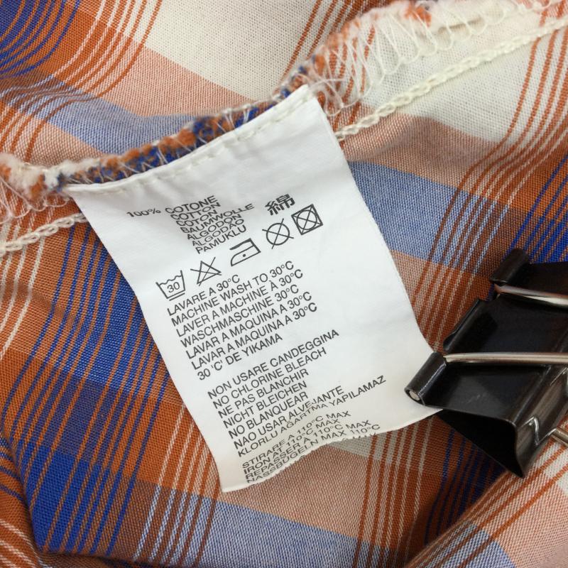 ディーゼル DIESEL シャツ、ブラウス 長袖 S チェック 白 / ホワイト / X 青 / ブルー / X 橙 / オレンジ / メンズ USED 古着 中古 10047150