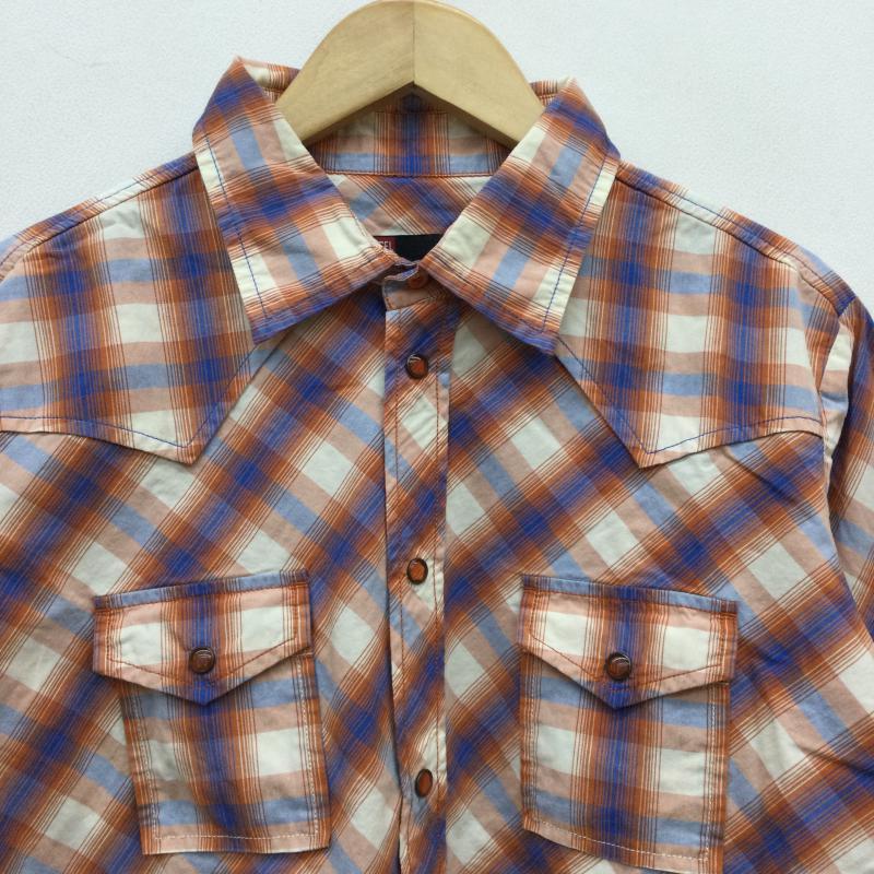ディーゼル DIESEL シャツ、ブラウス 長袖 S チェック 白 / ホワイト / X 青 / ブルー / X 橙 / オレンジ / メンズ USED 古着 中古 10047150