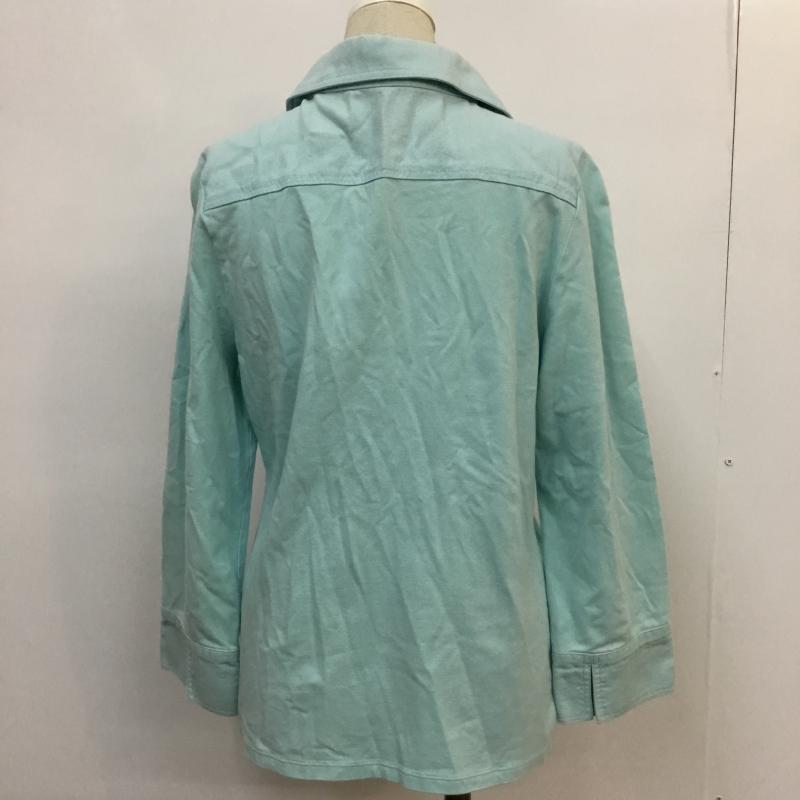 ニジュウサンク 23区 ポロシャツ 長袖 ギャザー カットソー 44 無地 水色 / ライトブルー / レディース USED 古着 中古 10047239