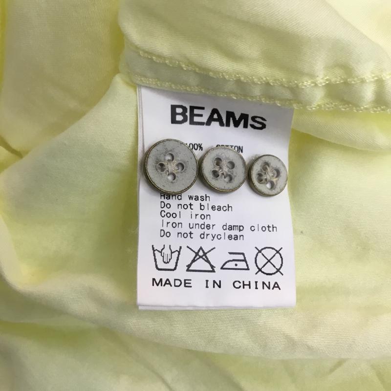 ビームス BEAMS シャツ、ブラウス 長袖 M 無地 黄緑 / イエローグリーン / メンズ USED 古着 中古 10047306