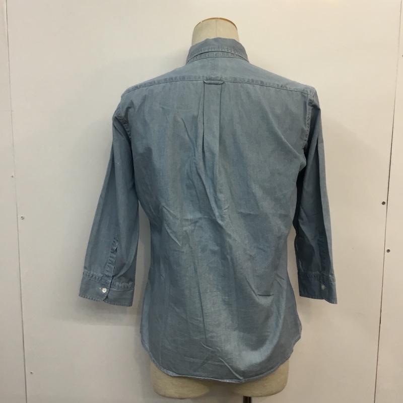 モンキータイム MONKEY TIME シャツ、ブラウス 七分袖 ボタンダウンシャツ 1 無地 インディゴ / インディゴ / メンズ USED 古着 中古 10047308