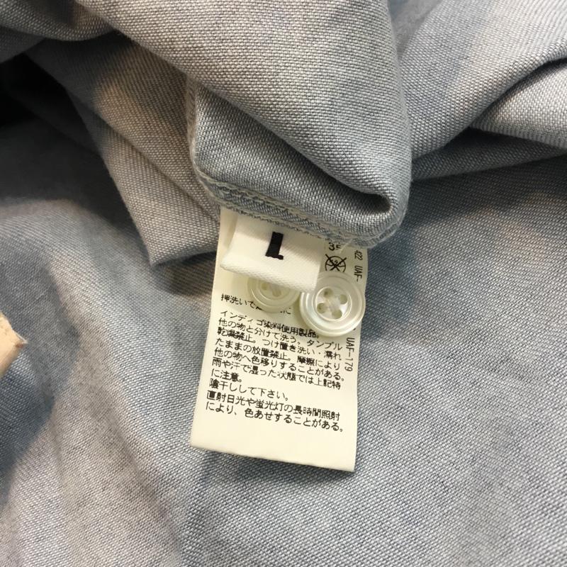 モンキータイム MONKEY TIME シャツ、ブラウス 七分袖 ボタンダウンシャツ 1 無地 インディゴ / インディゴ / メンズ USED 古着 中古 10047308