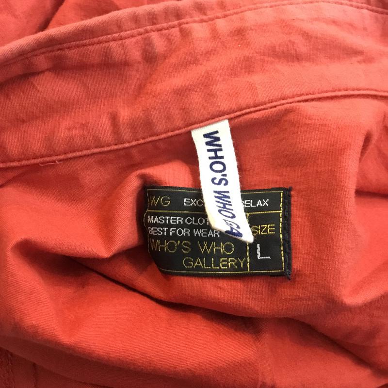 フーズフーギャラリー WHO'S WHO gallery シャツ、ブラウス 長袖 ボタンダウンシャツ L 無地 赤 / レッド / メンズ USED 古着 中古 10047549