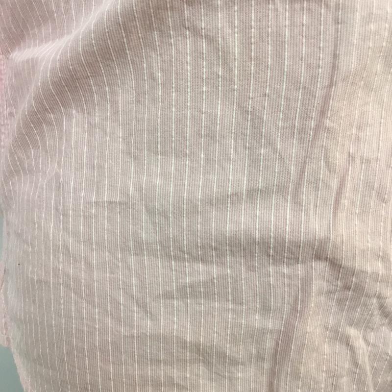 ラウンジリザード LOUNGE LIZARD シャツ、ブラウス 七分袖 1 ストライプ 白 / ホワイト / X 桃 / ピンク / メンズ USED 古着 中古 10047550