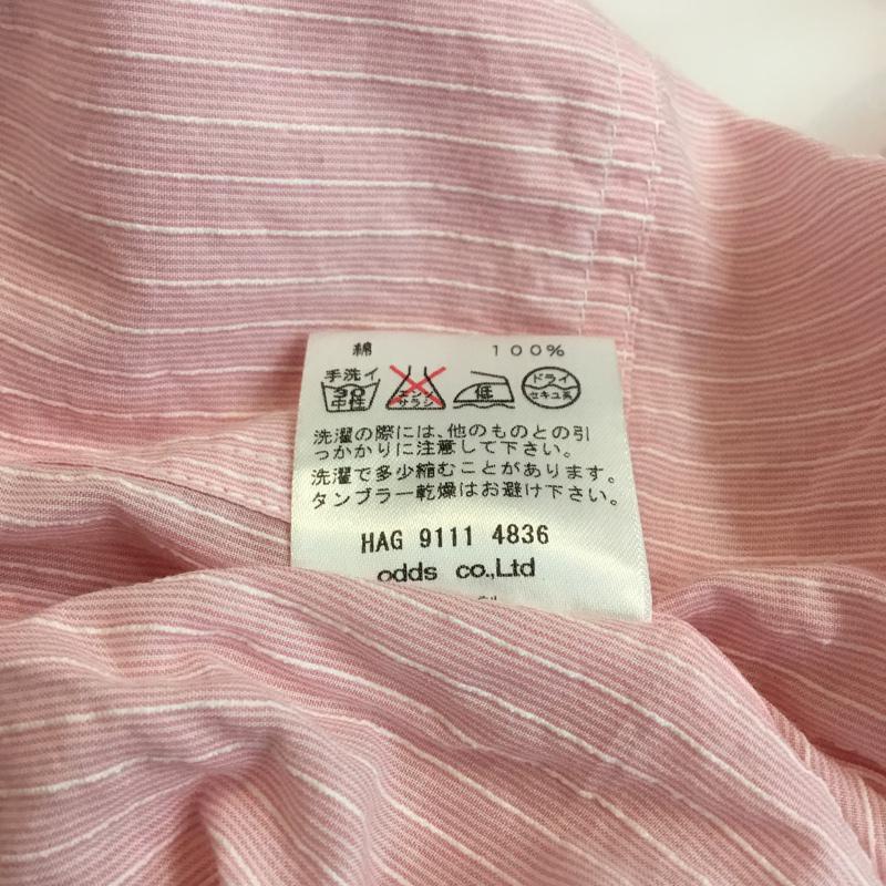ラウンジリザード LOUNGE LIZARD シャツ、ブラウス 七分袖 1 ストライプ 白 / ホワイト / X 桃 / ピンク / メンズ USED 古着 中古 10047550