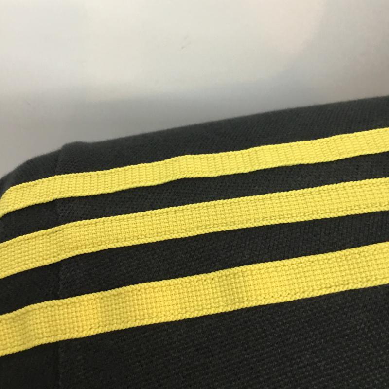 アディダス adidas ポロシャツ 半袖 M 無地 X ワンポイント 黄緑 / イエローグリーン / X 黒 / ブラック / メンズ USED 古着 中古 10047553