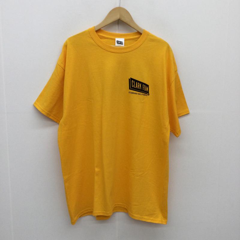 スタンダード カリフォルニア STANDARD CALIFORNIA Tシャツ 半袖 CLARK FOAM × STANDARD CALIFORNIA LOGO T-SHIRT XL ロゴ、文字 黄 / イエロー / メンズ USED 古着 中古 10047610