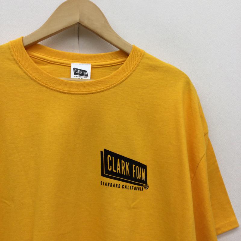 スタンダード カリフォルニア STANDARD CALIFORNIA Tシャツ 半袖 CLARK FOAM × STANDARD CALIFORNIA LOGO T-SHIRT XL ロゴ、文字 黄 / イエロー / メンズ USED 古着 中古 10047610