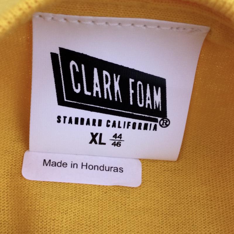 スタンダード カリフォルニア STANDARD CALIFORNIA Tシャツ 半袖 CLARK FOAM × STANDARD CALIFORNIA LOGO T-SHIRT XL ロゴ、文字 黄 / イエロー / メンズ USED 古着 中古 10047610