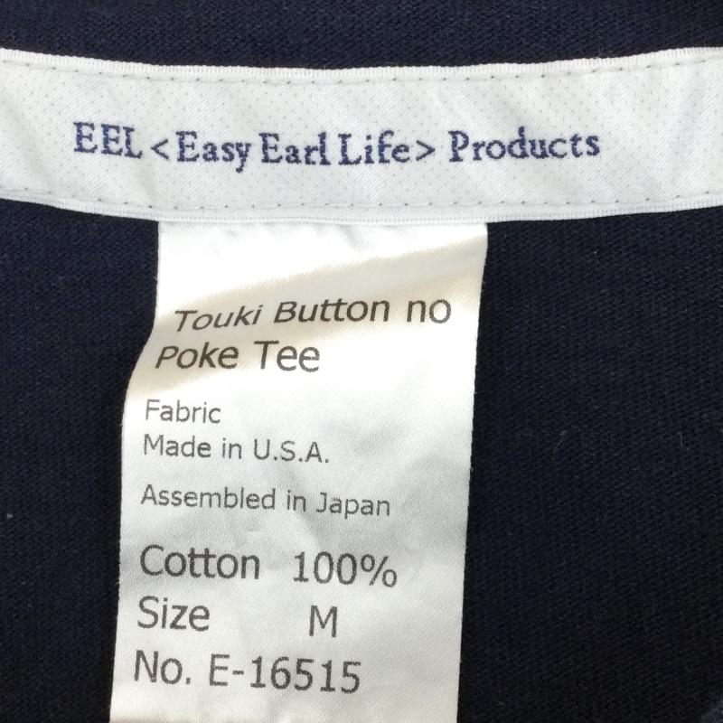 イール EEL Tシャツ 半袖 陶器釦のポケTEE E-16515 M 紺 / ネイビー / メンズ USED 古着 中古 10047619