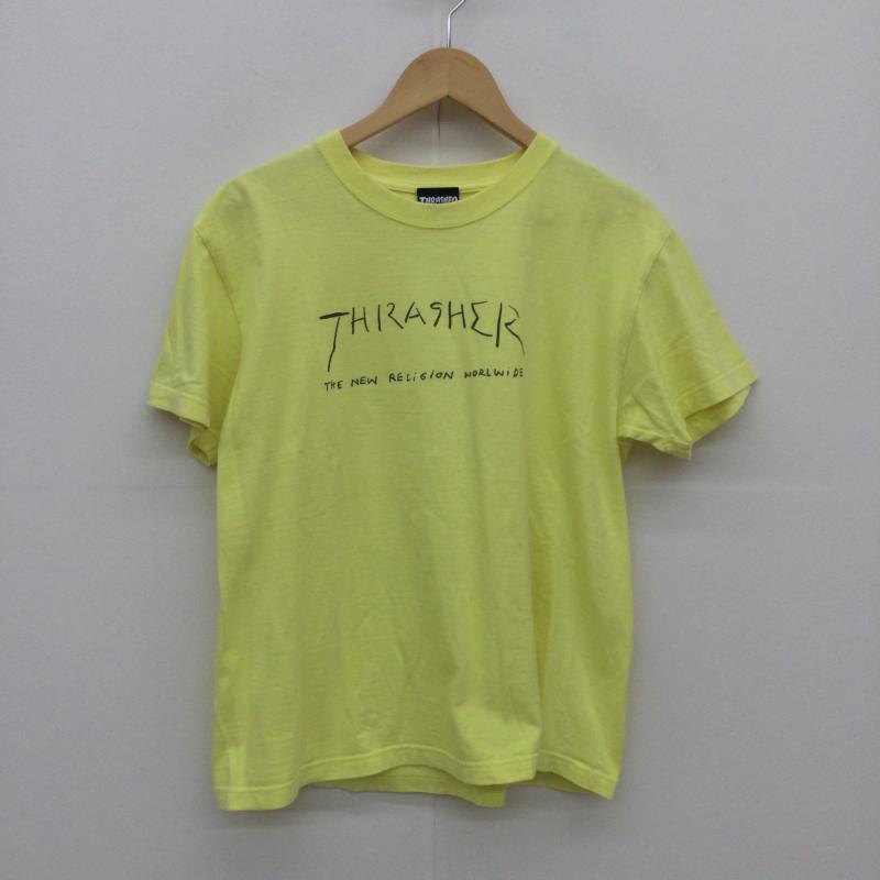 スラッシャー THRASHER Tシャツ 半袖 M ロゴ、文字 黄 / イエロー / メンズ USED 古着 中古 10047623