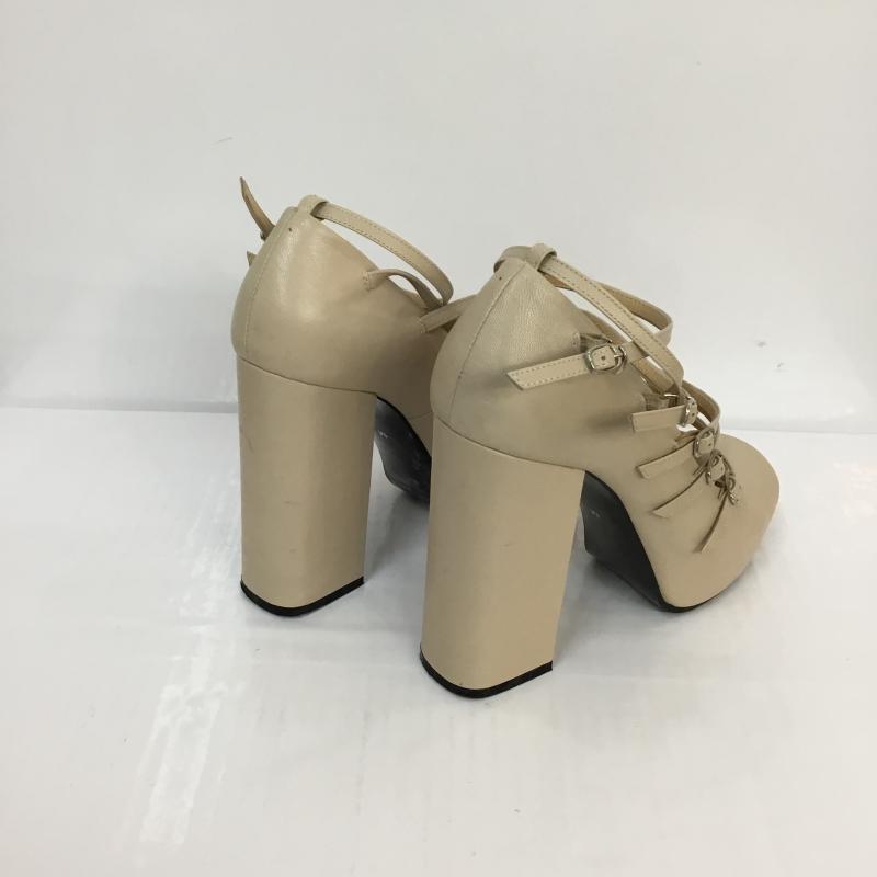 ジーヴィジーヴィ G.V.G.V. パンプス パンプス オープントゥ 太ヒール サンダル ストラップ M 無地 ベージュ / ベージュ / レディース USED 古着 中古 10048065