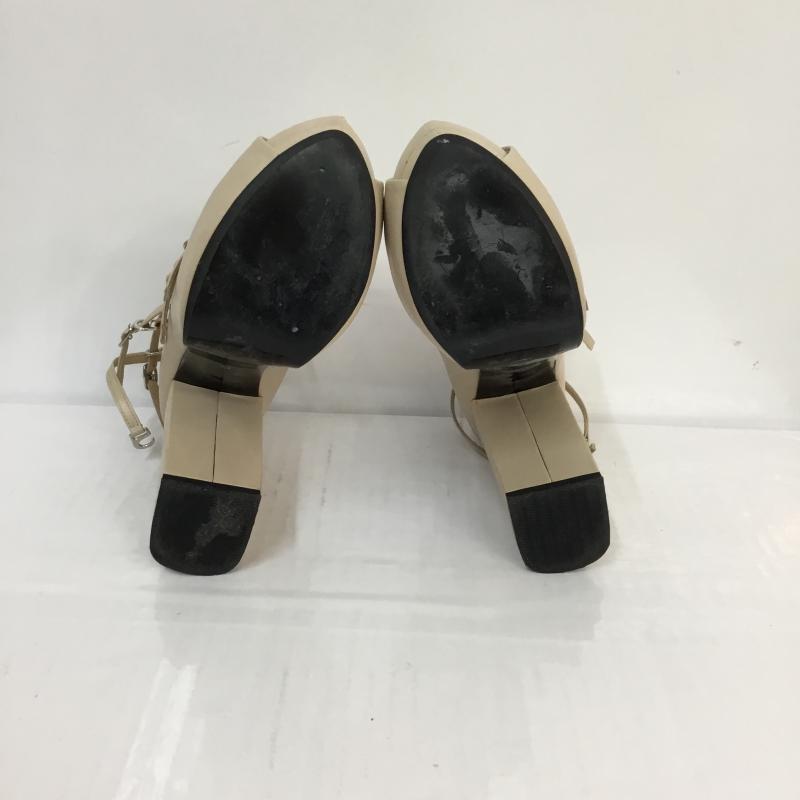 ジーヴィジーヴィ G.V.G.V. パンプス パンプス オープントゥ 太ヒール サンダル ストラップ M 無地 ベージュ / ベージュ / レディース USED 古着 中古 10048065