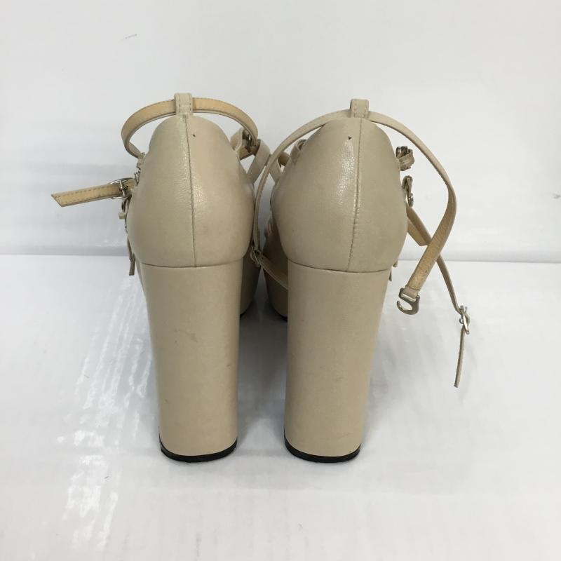 ジーヴィジーヴィ G.V.G.V. パンプス パンプス オープントゥ 太ヒール サンダル ストラップ M 無地 ベージュ / ベージュ / レディース USED 古着 中古 10048065