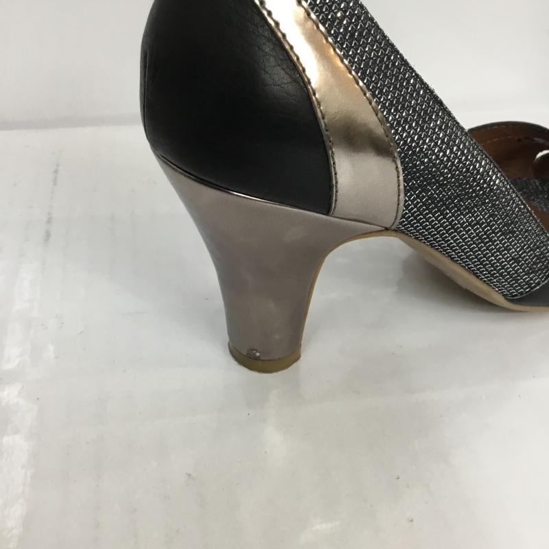 ジェフリーキャンベル Jeffrey Campbell パンプス パンプス オープントゥ ヒール ラメ 無地 黒 / ブラック / X 銀 / シルバー / レディース USED 古着 中古 10048110