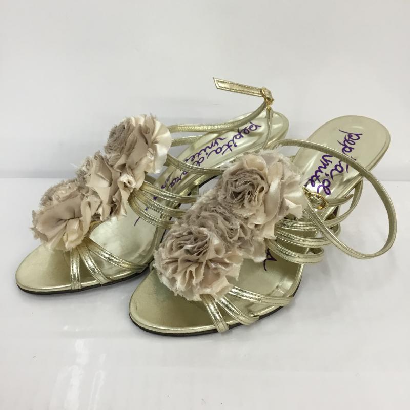 ペピータ ドロ ユナイテッドアローズ Pepita d'oro UNITED ARROWS サンダル サンダル ヒール ストラップ コサージュ 23.0cm 無地 金 / ゴールド / レディース USED 古着 中古 10048180