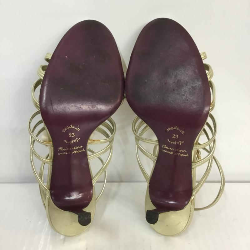 ペピータ ドロ ユナイテッドアローズ Pepita d'oro UNITED ARROWS サンダル サンダル ヒール ストラップ コサージュ 23.0cm 無地 金 / ゴールド / レディース USED 古着 中古 10048180