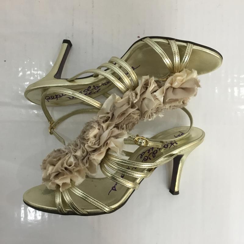 ペピータ ドロ ユナイテッドアローズ Pepita d'oro UNITED ARROWS サンダル サンダル ヒール ストラップ コサージュ 23.0cm 無地 金 / ゴールド / レディース USED 古着 中古 10048180