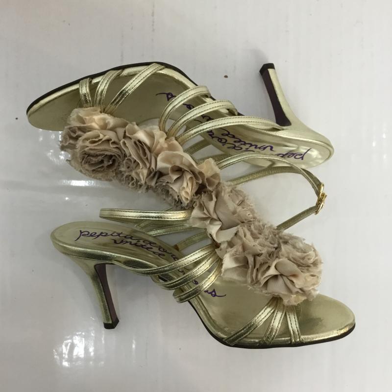 ペピータ ドロ ユナイテッドアローズ Pepita d'oro UNITED ARROWS サンダル サンダル ヒール ストラップ コサージュ 23.0cm 無地 金 / ゴールド / レディース USED 古着 中古 10048180