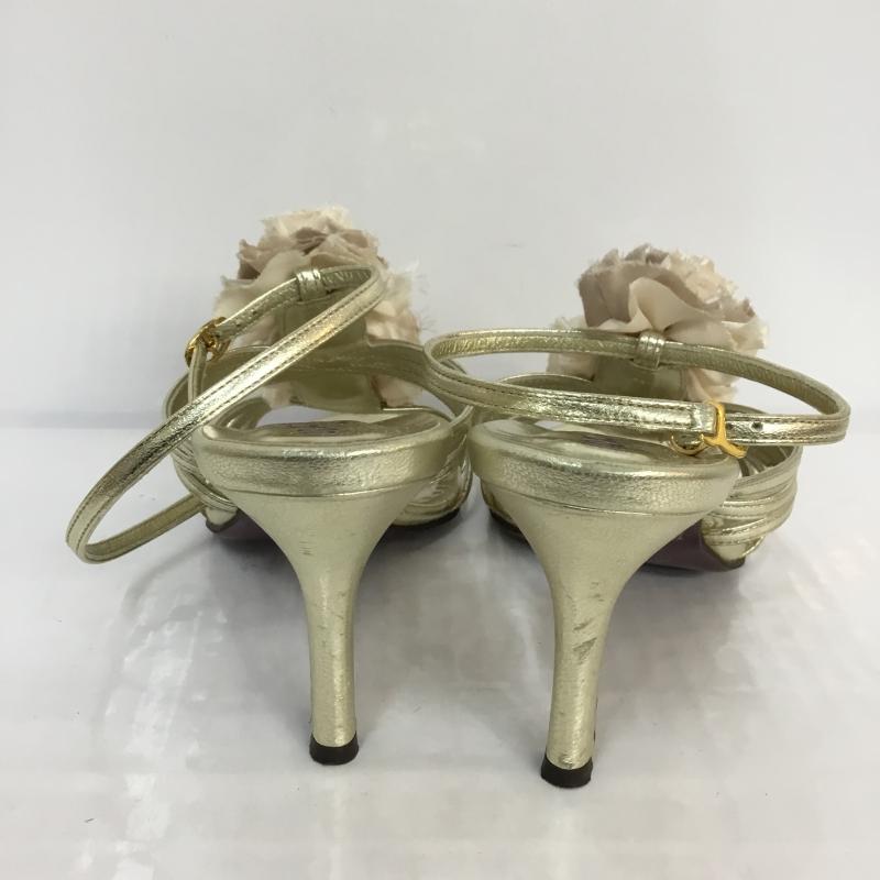 ペピータ ドロ ユナイテッドアローズ Pepita d'oro UNITED ARROWS サンダル サンダル ヒール ストラップ コサージュ 23.0cm 無地 金 / ゴールド / レディース USED 古着 中古 10048180