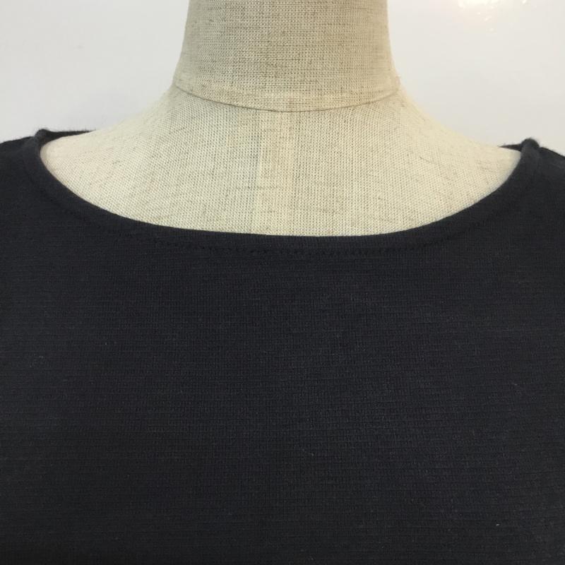 ローリーズファーム LOWRYS FARM カットソー 半袖 カリフォルニアコットン フリル プルオーバー M 無地 黒 / ブラック /  レディース USED 古着 中古 10048328