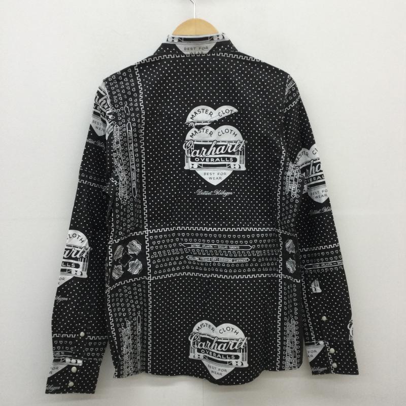 カーハート ダブリューアイピー Carhartt WIP シャツ、ブラウス 長袖 × Slam jam 25周年 S 総柄 黒 / ブラック / メンズ USED 古着 中古 10048363