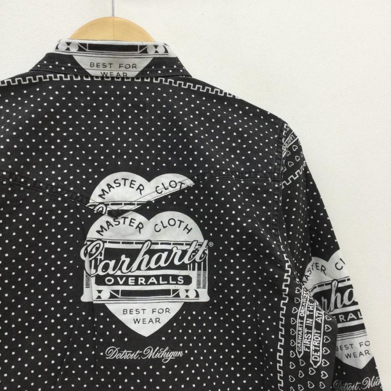 カーハート ダブリューアイピー Carhartt WIP シャツ、ブラウス 長袖 × Slam jam 25周年 S 総柄 黒 / ブラック / メンズ USED 古着 中古 10048363