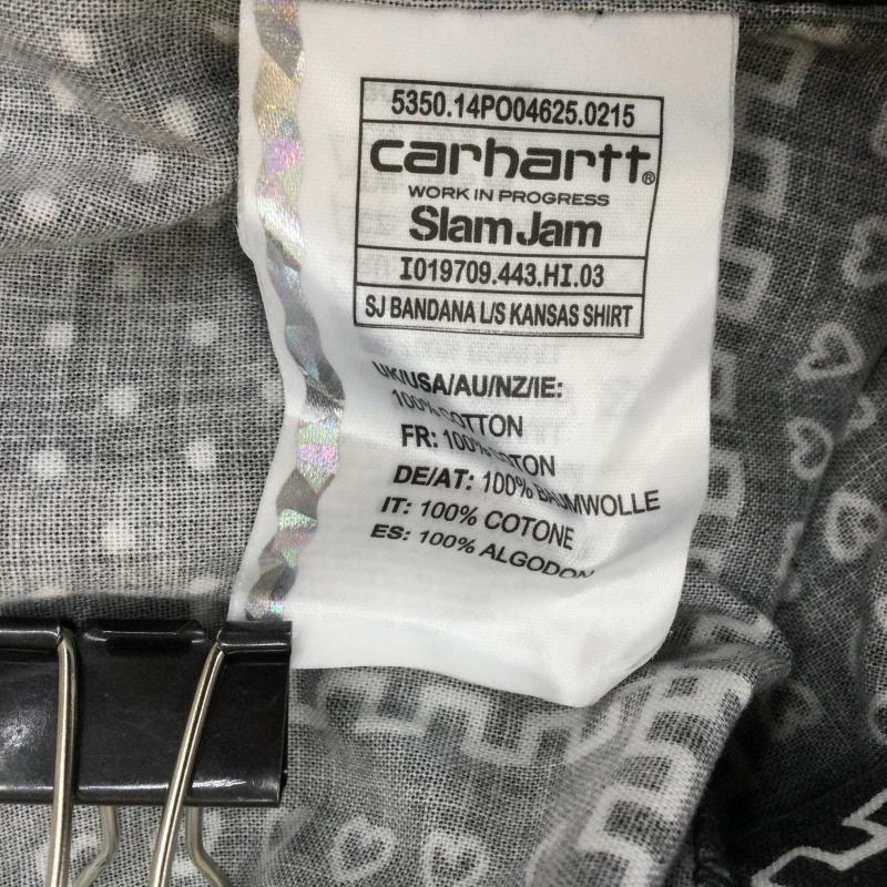 カーハート ダブリューアイピー Carhartt WIP シャツ、ブラウス 長袖 × Slam jam 25周年 S 総柄 黒 / ブラック / メンズ USED 古着 中古 10048363