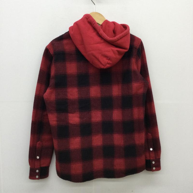 ベンデイビス BEN DAVIS パーカー 長袖 M チェック 黒 / ブラック / X 赤 / レッド / メンズ USED 古着 中古 10048529