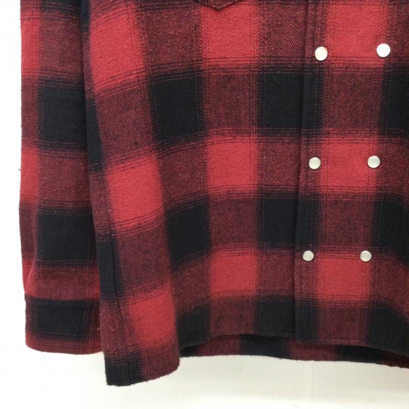 ベンデイビス BEN DAVIS パーカー 長袖 M チェック 黒 / ブラック / X 赤 / レッド / メンズ USED 古着 中古 10048529