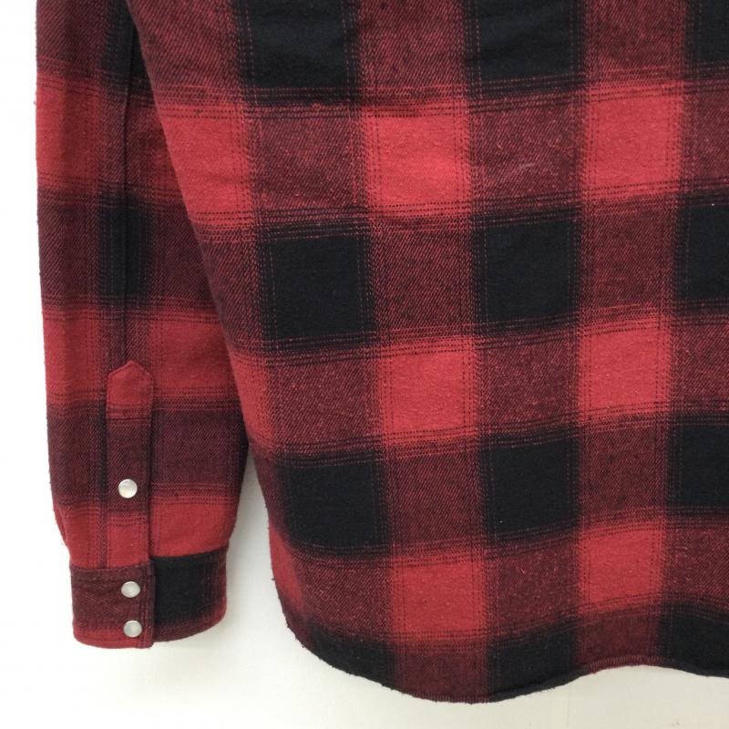 ベンデイビス BEN DAVIS パーカー 長袖 M チェック 黒 / ブラック / X 赤 / レッド / メンズ USED 古着 中古 10048529