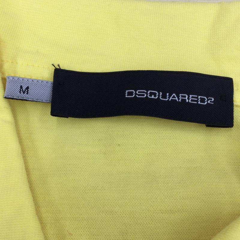 ディースクエアード2 DSQUARED2 ポロシャツ 半袖 M ロゴ、文字 黄 / イエロー / レディース USED 古着 中古 10048575