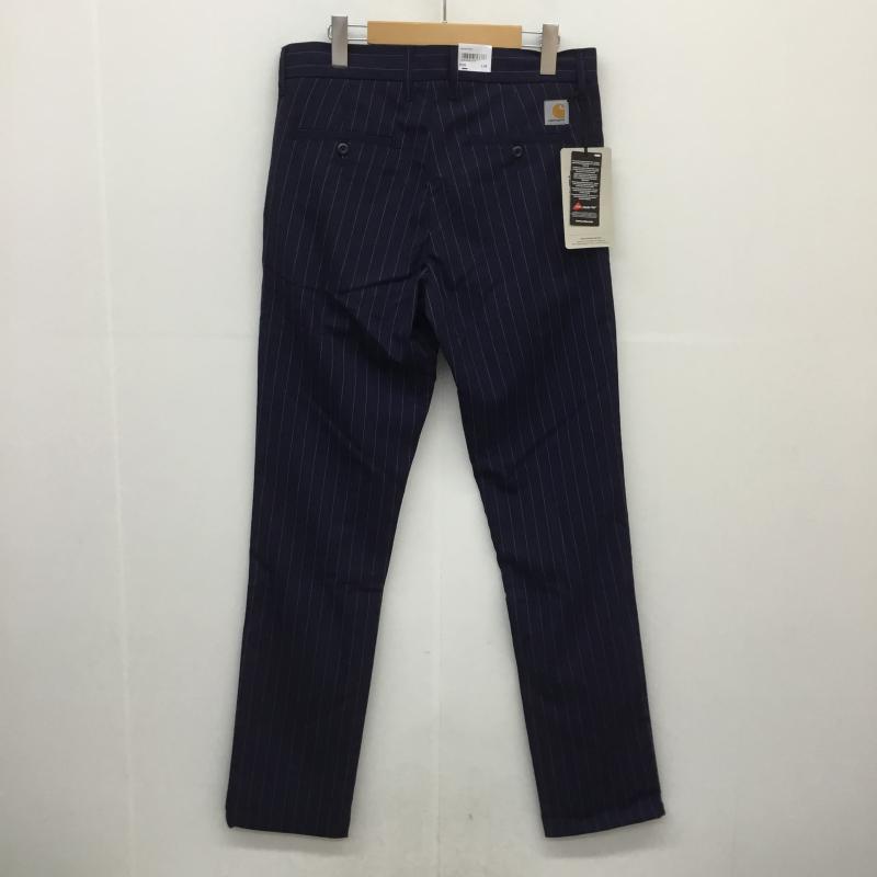 カーハート ダブリューアイピー Carhartt WIP ボトムス ボトムス × Slam jam 25周年 30インチ ストライプ 白 / ホワイト / X 紺 / ネイビー / メンズ USED 古着 中古 10048760