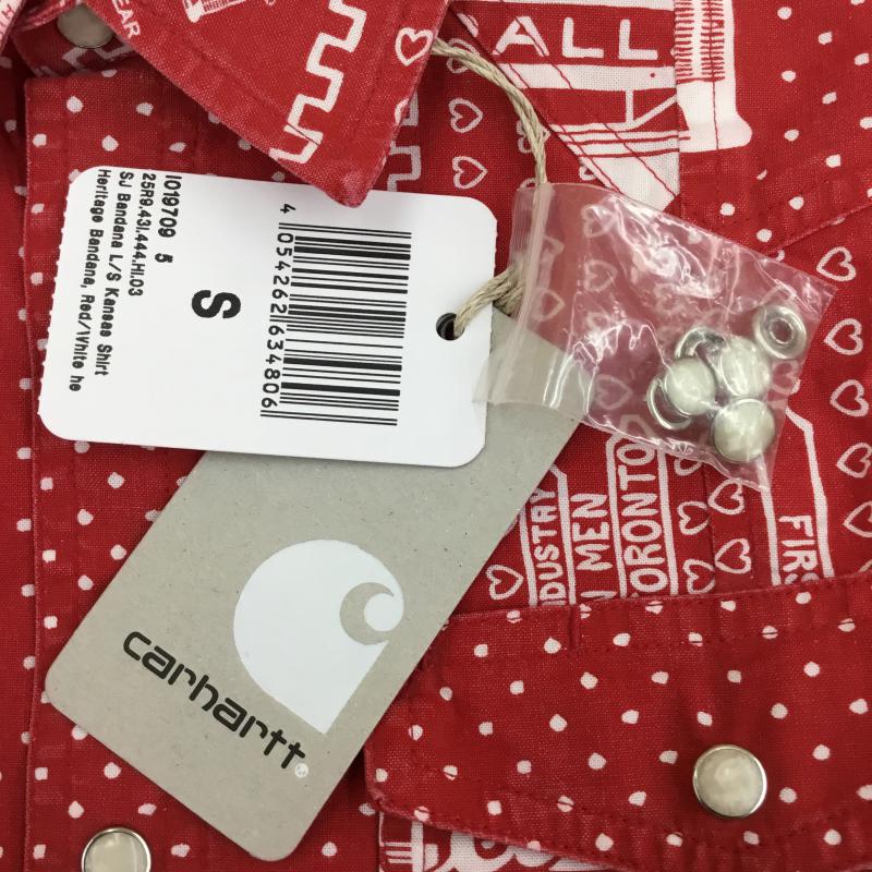 カーハート ダブリューアイピー Carhartt WIP シャツ、ブラウス 長袖 × Slam jam 25周年 S 総柄 赤 / レッド / メンズ USED 古着 中古 10048800