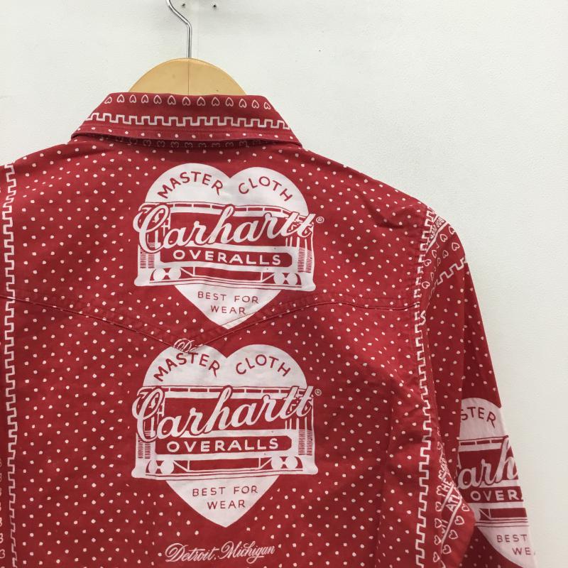カーハート ダブリューアイピー Carhartt WIP シャツ、ブラウス 長袖 × Slam jam 25周年 S 総柄 赤 / レッド / メンズ USED 古着 中古 10048800