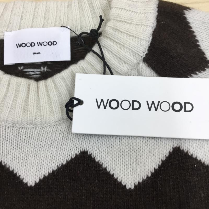 ウッドウッド WOOD WOOD ニット、セーター 長袖 S 白 / ホワイト / X 茶 / ブラウン / メンズ USED 古着 中古 10048979